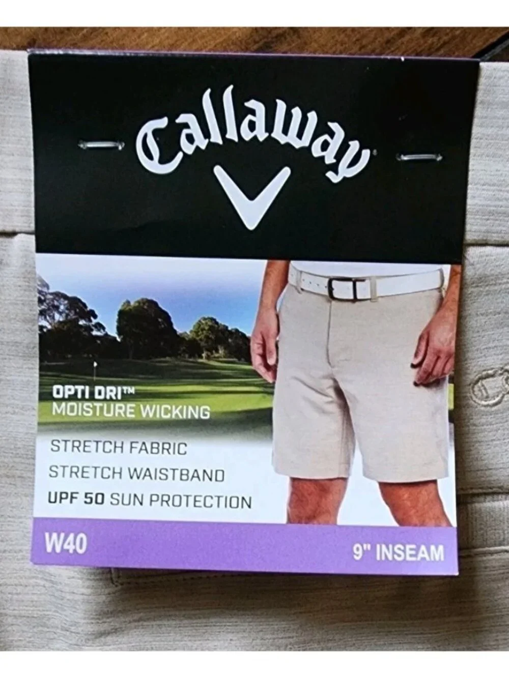 Callaway Shorts Mens 40 Beige Opti Dri Active 9